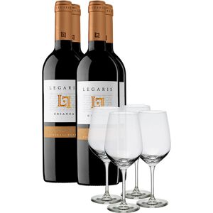 Pack Legaris Crianza 2021 (x4) con 4 Copas