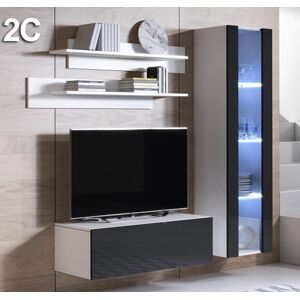 Conjunto de muebles Luke 2C blanco y negro (1,6m)