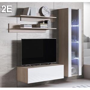 Conjunto de muebles Luke 2E sonoma y blanco (1,6m)