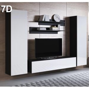 Conjunto de muebles Luke 7D negro y blanco (2,6m)