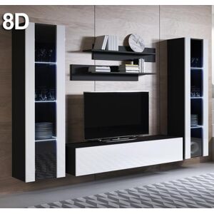 Conjunto de muebles Luke 8D negro y blanco (2,6m)