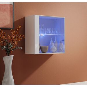 Vitrina colgante modelo Berit LD 60x60 en color blanco con LED