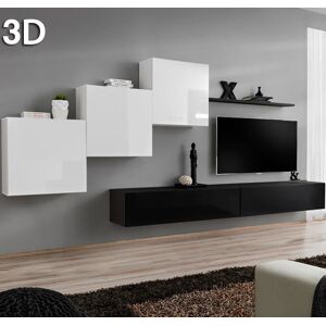 Conjunto de muebles Berit 3D negro y blanco (3,3m)