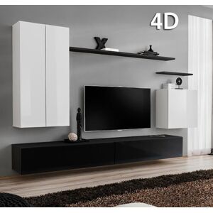 Conjunto de muebles Berit 4D negro y blanco (2,7m)