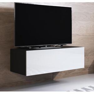 Mueble TV modelo Luke H1 (100x30cm) color negro y blanco