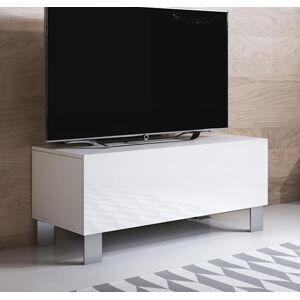 Mueble TV modelo Luke H1 (100x42cm) color blanco con patas de aluminio