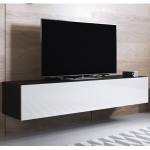 Mueble TV modelo Luke H2 (160x30cm) color negro y blanco