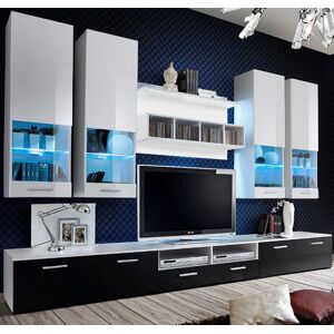 Mueble de salón Arlesa blanco y negro (3 m)