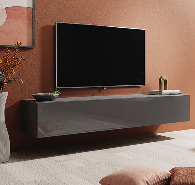Mueble TV modelo Berit 180x30 en color gris