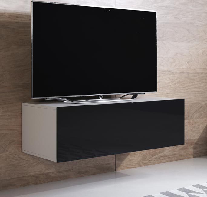 Mueble TV modelo Luke H1 (100x30cm) color blanco y negro