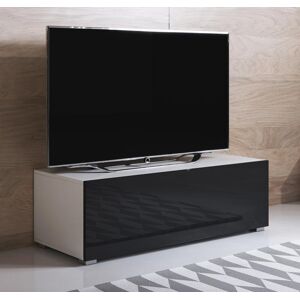 Mueble TV modelo Luke H1 (100x32cm) color blanco y negro con patas estándar