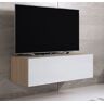 Mueble TV modelo Luke H1 (100x30cm) color sonoma y blanco