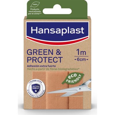 Hansaplast Green & Protect Apósito Tira 1 m x 6 cm Hansaplast Green & Protect Apósito Tira 1 m x 6 cm