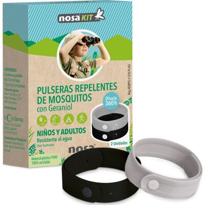 Nosa Kit Pulseras Repelentes Click Negro Gris 2uds Nosa Kit Pulseras Repelentes Click Negro Gris 2uds