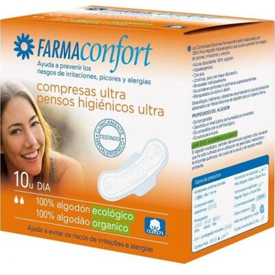 FARMACONFORT Compresas de Día 100% Algodón 10uds FARMACONFORT Compresas de Día 100% Algodón 10uds