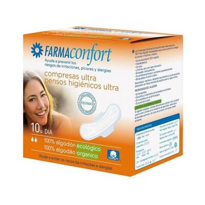 FARMACONFORT Compresas de Día 100% Algodón 10uds FARMACONFORT Compresas de Día 100% Algodón 10uds