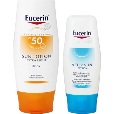 Eucerin ® Sun Lotion Extra Light Spf50+ 400 ml + Aftersun 150 ml Regalo Eucerin ® Sun Lotion Extra Light Spf50+ 400 ml + Aftersun 150 ml Regalo