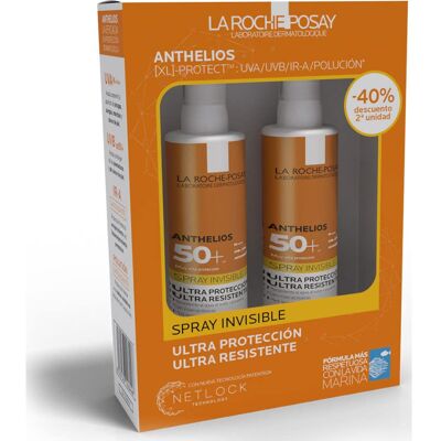 LA ROCHE POSAY La Roche-Posay Anthelios Spray Invisible SPF50 2x200 ml LA ROCHE POSAY La Roche-Posay Anthelios Spray Invisible SPF50 2x200 ml