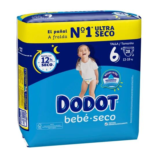 dodot Bebe Seco Talla 6 13-18Kg 28uds