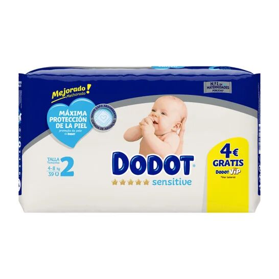 dodot Pañal Sensitive Bebé Talla 2 39uds