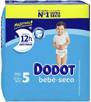 dodot Pañal Bebé Seco 12h T5 36uds