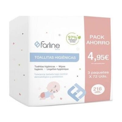 Farline Tri-Pack Toallitas Bebé 3 X 72 uds Farline Tri-Pack Toallitas Bebé 3 X 72 uds