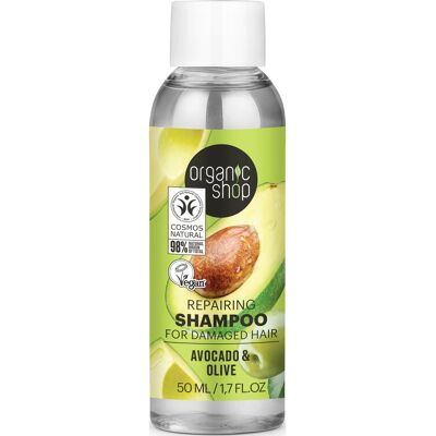 Organic Shop Repairing Shampoo Damaged Hair Avocado & Olive 50ml Organic Shop Repairing Shampoo Damaged Hair Avocado & Olive 50ml