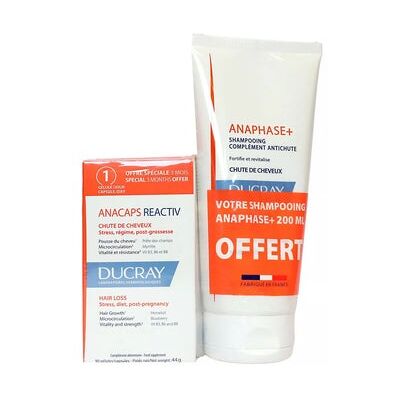 Ducray Set Anacaps Reactive 90caps + Anaphase+ Champú Anticaída 200ml Ducray Set Anacaps Reactive 90caps + Anaphase+ Champú Anticaída 200ml