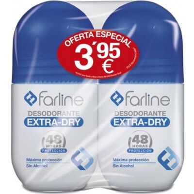Farline Desodorante Roll-On Extra Dry 2x50ml Farline Desodorante Roll-On Extra Dry 2x50ml
