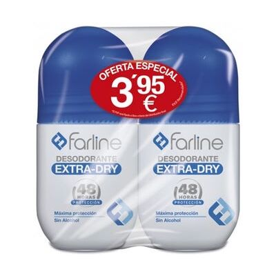 Farline Desodorante Roll-On Extra Dry 2x50ml Farline Desodorante Roll-On Extra Dry 2x50ml