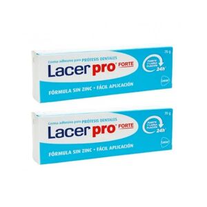 Lacer Pro Forte Crema Adhesiva para Prótesis Dentales 2x70g