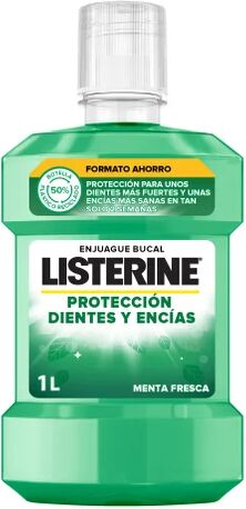 LISTERINE Enjuague Bucal Protección Dientes y Encías Menta Fresca 1L