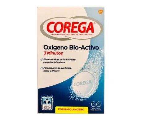Corega Oxígeno Bio Activo 3 Minutos 66 Tabletas