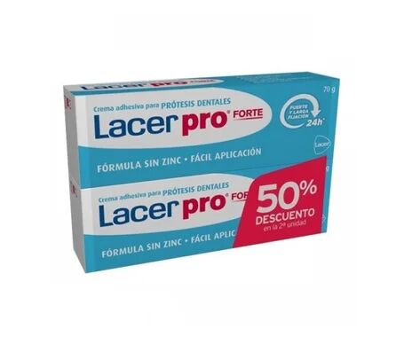 Lacer Pro Forte Crema Adhesiva para Prótesis Dentales 2x70g