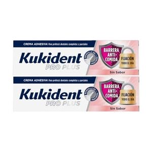 Kukident Pro Plus Barrera Anti-Comida sin Sabor 2x40gr Kukident Pro Plus Barrera Anti-Comida sin Sabor 2x40gr