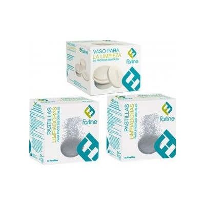 Farline Pastillas limpiadoras Pack de 2 Envases x 32 Tabletas + Repuesto Farline Pastillas limpiadoras Pack de 2 Envases x 32 Tabletas + Repuesto