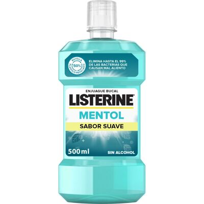 LISTERINE Enjuague Bucal Mentol Sabor Suave Sin Alcohol 500ml LISTERINE Enjuague Bucal Mentol Sabor Suave Sin Alcohol 500ml