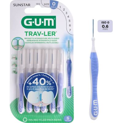 Cepillo interdental Gum Trav-Ler - 0,6mm, 6 uds Cepillo interdental Gum Trav-Ler - 0,6mm, 6 uds