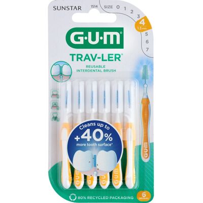 Cepillo interdental Gum Trav-Ler - Conico, Extra Fino - 1,3mm - Pack de 6 Cepillo interdental Gum Trav-Ler - Conico, Extra Fino - 1,3mm - Pack de 6