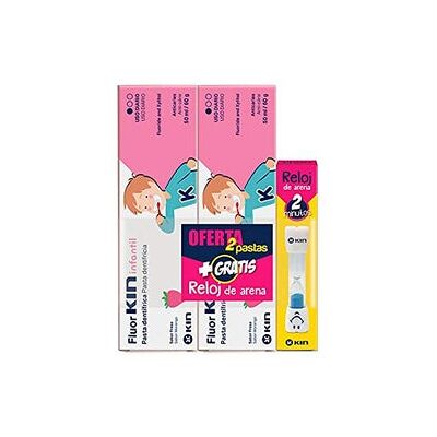 Kin Pasta Infantil 2x50 ml + Reloj de Arena Kin Pasta Infantil 2x50 ml + Reloj de Arena