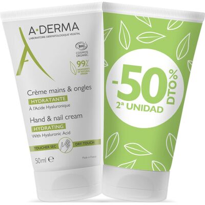 A-DERMA Crema de Manos y Uñas - Hidratante, Natural, 2x50ml A-DERMA Crema de Manos y Uñas - Hidratante, Natural, 2x50ml