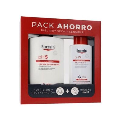 Eucerin Pack pH5 Loción Enriquecida 1L + Gel de Baño 200ml Eucerin Pack pH5 Loción Enriquecida 1L + Gel de Baño 200ml