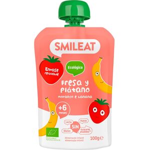 Smileat Pouch de Fresa y Plátano Orgánico para Bebés - Alimentación Infantil Smileat Pouch de Fresa y Plátano Orgánico para Bebés - Alimentación Infantil