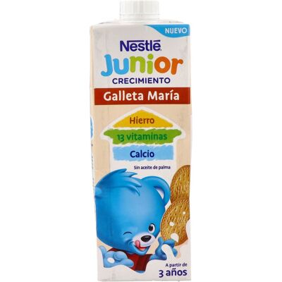 Leche de Crecimiento Nestlé Junior - Sabor Galleta María 1L Leche de Crecimiento Nestlé Junior - Sabor Galleta María 1L