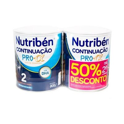 NUTRIBEN Nutribén Continuação Pro-Alfa Leite Transição 2x800 g NUTRIBEN Nutribén Continuação Pro-Alfa Leite Transição 2x800 g