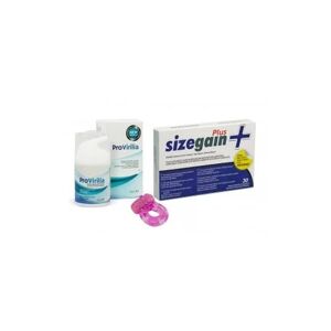 SizeGain Plus 30comp + Provirilia 50ml + anillo vibrador de regalo