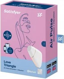 SATISFYER Vibrador y Estimulador de Aire Pulsado Love Triangle Blanco 1ud