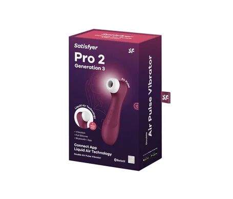SATISFYER Pro 2 Generation 3 Double Air Pulse App Red Wine 1ud