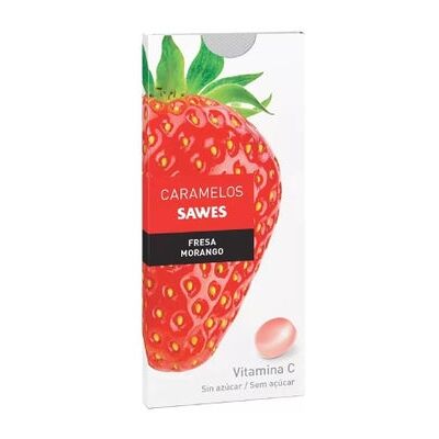 Sawes Caramelos balsámicos sin azúcar sabor Fresa con Vitamina C en blister 22g Sawes Caramelos balsámicos sin azúcar sabor Fresa con Vitamina C en blister 22g