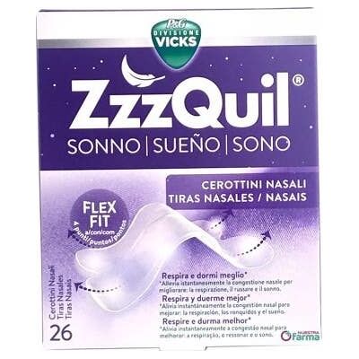 Tiras Nasales Vicks ZzzQuil para Mejorar el Sueño - 26 Piezas Tiras Nasales Vicks ZzzQuil para Mejorar el Sueño - 26 Piezas
